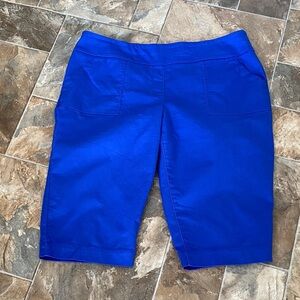 Counterparts Blue Capri Size XL Women's Pull on Stretch Front & Back Pockets